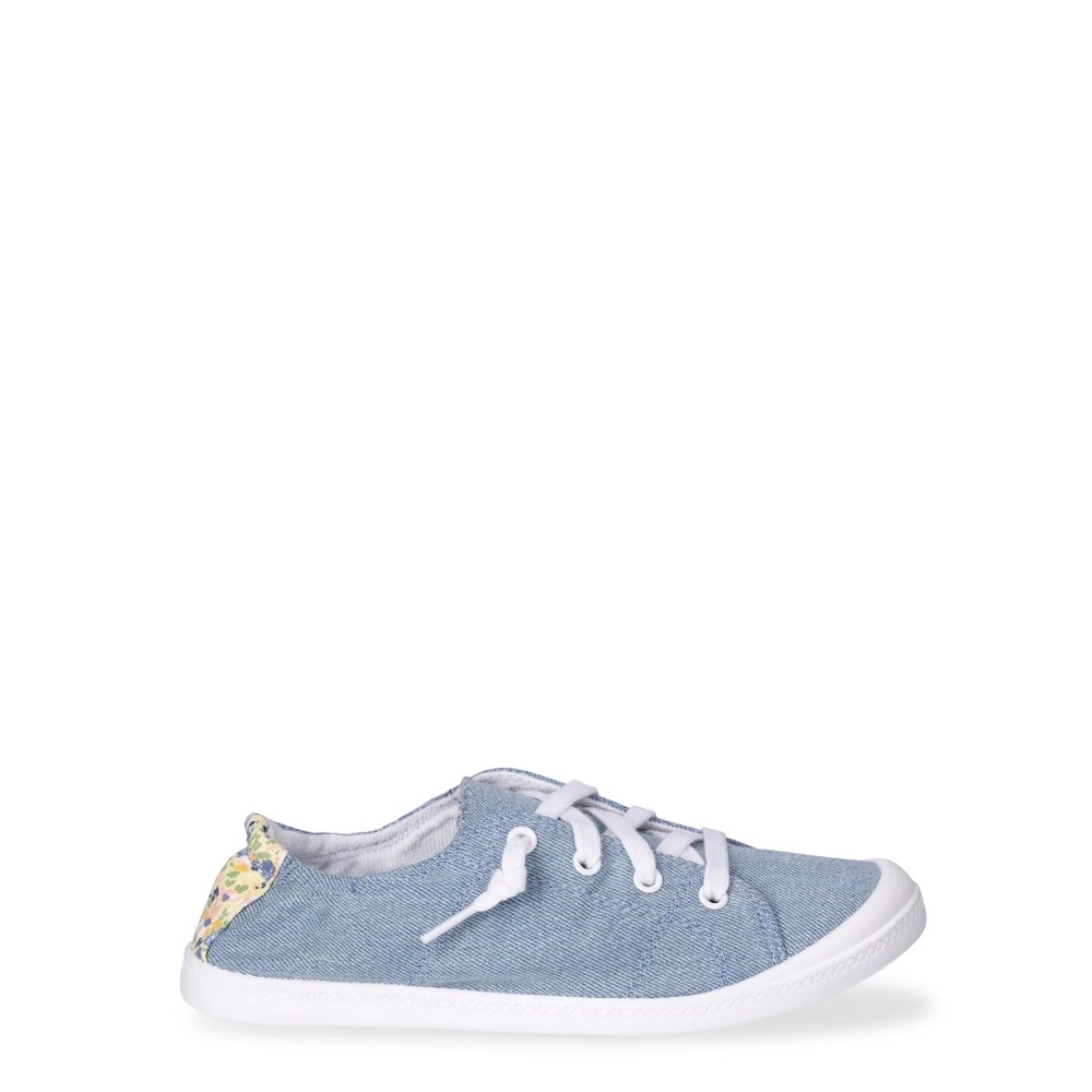 *MEDIUM WIDTH Time and Tru Women's Scrunch Back Slip-On Sneaker - LIGHT BLUE - Picture 3 of 5